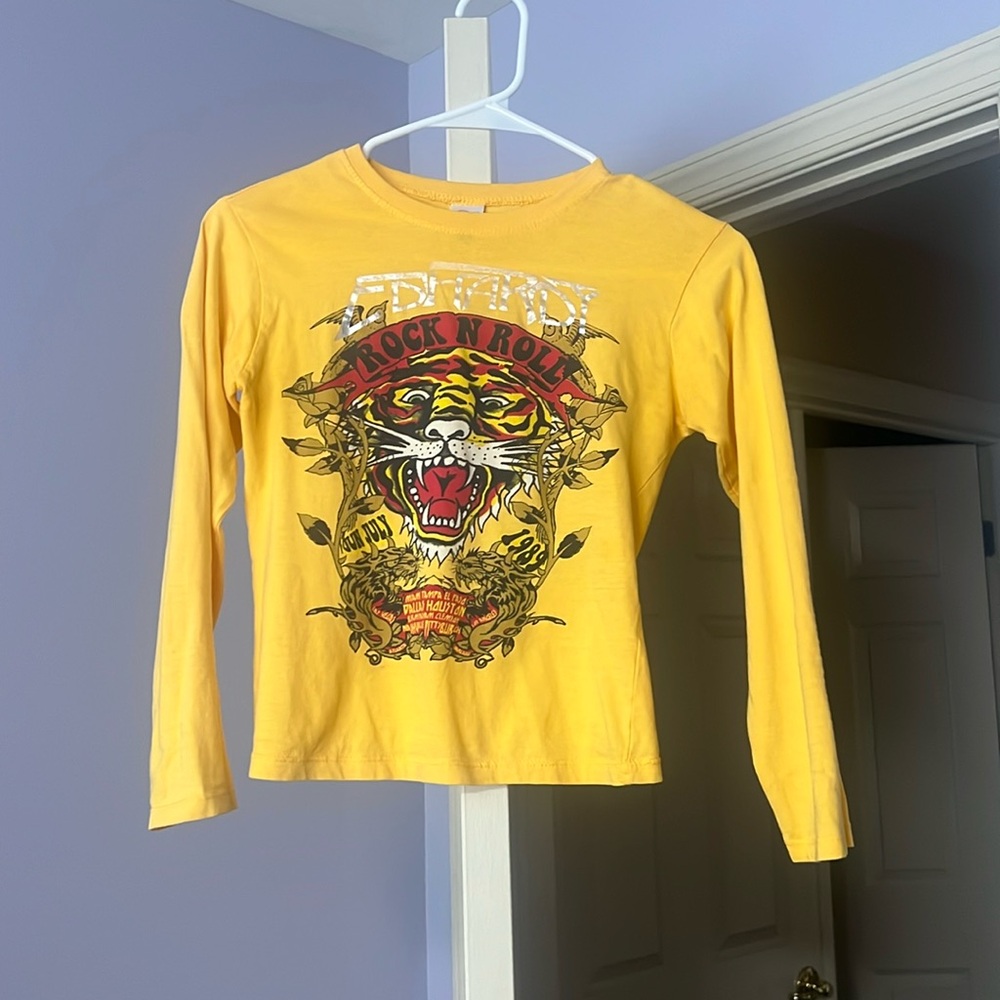 Yellow Ed hardy shirt
